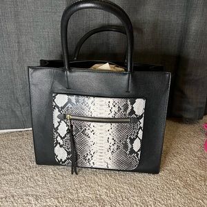 Charming Charlie Large Snakeskin Tote